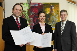 (v.l.n.r.) Prof. Dr. Thomas Hanschke, Pr&auml;sident der Technischen Universit&auml;t Clausthal,  Pr