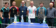 Tischtennisturnier im Lichthof der HAWK